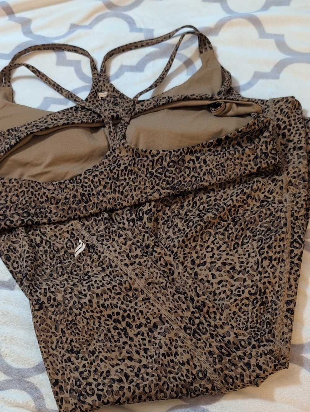 Fabletics Brown Leopard Print Set